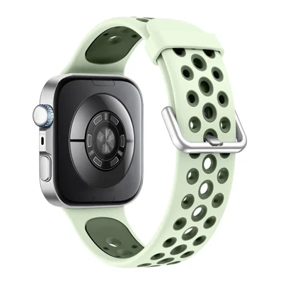 Silicone Watch Band for Huawei Watch Fit 4 Pro / Fit 4 / Fit 3 Round Holes Dual Color Replacement Strap - Mint Green
