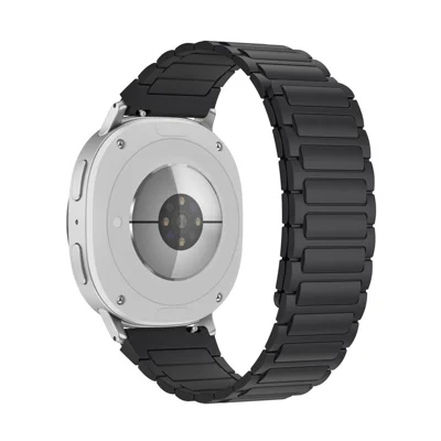 Silicone Strap for Samsung Galaxy Watch8 44mm / 40mm / Watch8 Classic 46mm Magnetic Watch Band - Black