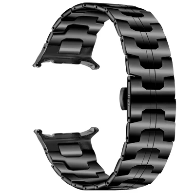 Electroplate Color Strap for Samsung Galaxy Watch9 40mm / 44mm / Watch8 44mm / 40mm / 8 Classic 46mm Metal Watch Band with Butterfly Clasp - Black