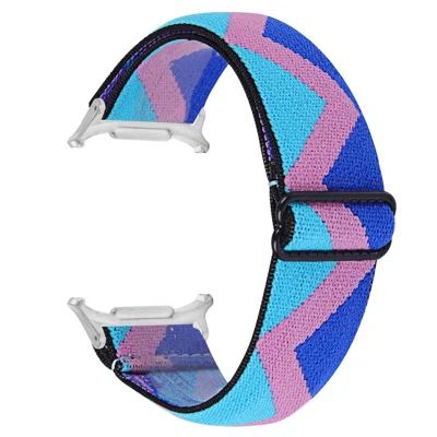 Pattern Design Band with Black Connector for Samsung Galaxy Watch Ultra2 47mm / Watch Ultra (2025) 47mm / Watch Ultra 47mm Elastic Watch Strap - 1