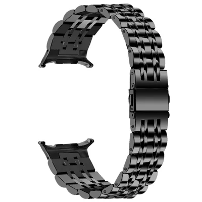 Watch Band For Samsung Galaxy Watch9 40mm / 44mm / Watch8 Classic 46mm  /  Watch8 44mm  /  40mm Integrated 7-Bead Stainless Steel Strap - Black