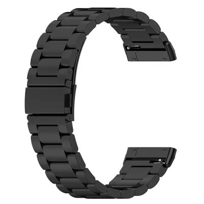 Watch Band for Fitbit Versa 4 / 3 / Sense 2 / Sense Titanium Alloy 3-Bead Wrist Strap - Black