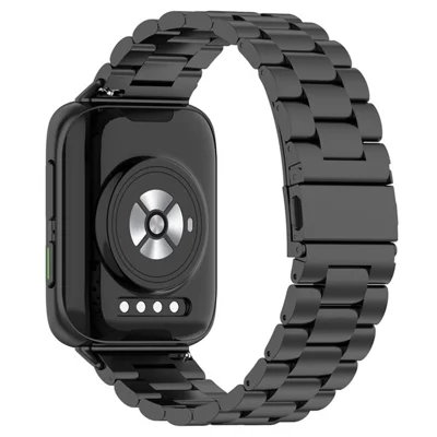 Watch Band for Oppo Watch 46mm Titanium Alloy 3-Bead Wrist Strap - Black