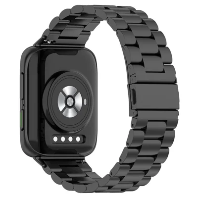 Watch Band for Oppo Watch 2 42mm Titanium Alloy 3-Bead Wrist Strap - Black