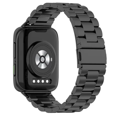 Watch Band for Oppo Watch 2 46mm Titanium Alloy 3-Bead Wrist Strap - Black