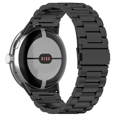 Watch Band for Google Pixel Watch 5 / Watch 4 / Watch 3 / Watch 2 / Watch 41mm Titanium Alloy 3-Bead Wrist Strap - Black