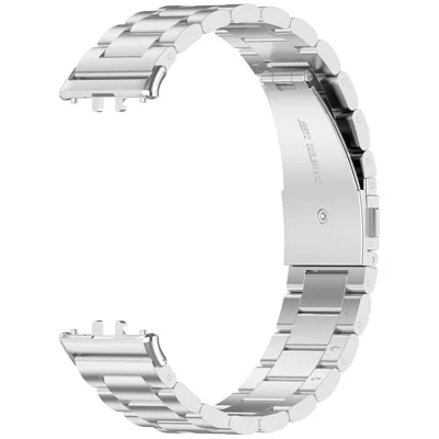 Watch Band for Samsung Galaxy Fit3 SM-R390 Titanium Alloy 3-Bead Wrist Strap - Silver