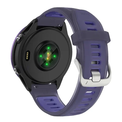 20mm Watch Band for Garmin Forerunner 570 42mm / Samsung Galaxy Watch7 44mm / 40mm Transparent Silicone Wrist Strap - Purple