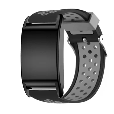 For WHOOP 5.0 / 4.0 Watch Band Dual Color Breathable Silicone Wrist Strap - Black / Grey
