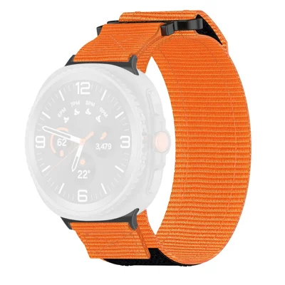 Watch Band for Samsung Galaxy Watch9 40mm / 44mm / Watch8 Classic 46mm / Watch8 44mm / 40mm Nylon Magic Tape Strap - Orange