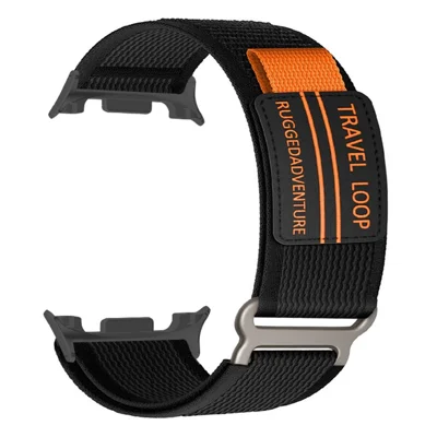 Nylon Strap for Samsung Galaxy Watch9 40mm / 44mm / Watch8 Classic 46mm / Watch8 44mm / 40mm Magic Tape Watch Band with Metal Buckle - Black
