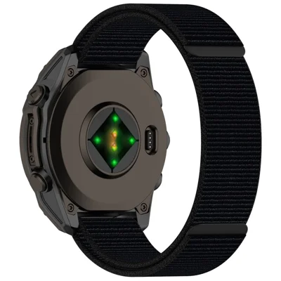 22mm Watch Band for Garmin quatix 8 47mm / 7 Pro / Tactix 8 47mm / Fenix 9 Pro 47mm / Fenix 9 47mm / Fenix 8 47mm Nylon Magic Tape Replacement Strap - Black
