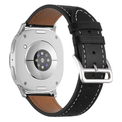 Replacement Strap for Samsung Galaxy Watch8 44mm / 40mm / Watch8 Classic 46mm Genuine Cow Leather Watch Band - Black