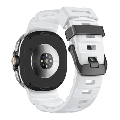 Watch Band For Samsung Galaxy Watch8 40mm / 46mm / Watch8 Classic 46mm Adjustable Silicone Replacement Sports Strap - White