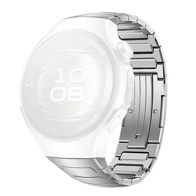 For Huawei Watch 5 42mm Titanium Alloy Watch Band Metal Watch Strap with Folding Clasp - Silver