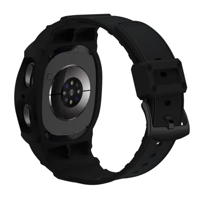 For Samsung Galaxy Watch9 40mm / Watch8 40mm TPU Watchband Integrated with Anti Drop Watch Case - Black
