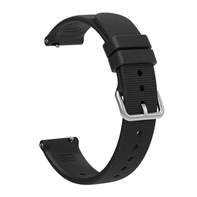 For Xiaomi Watch S4 41mm Watch Band 18mm Textured Silicone Strap - Black