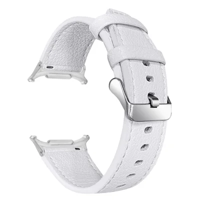 Genuine Cow Leather Strap for Samsung Galaxy Watch Ultra2 47mm / Watch Ultra (2025) 47mm / Watch Ultra 47mm Smart Watch Band - White