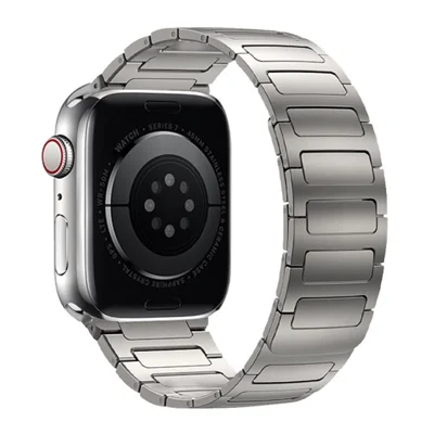 Watch Band for Apple Watch Series 10 9 8 7 SE 6 5 4 3 2 1 42mm 41mm 40mm 38mm Stainless Steel Wrist Strap - Titanium Gold