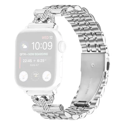 Watch Band for Apple Watch Ultra 4 3 2 1 49mm / Series 12 11 10 46mm / 9 8 7 45mm / SE3 SE2 SE 6 5 4 44mm / 3 2 1 42mm Stainless Steel Strap