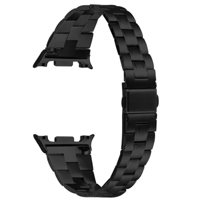 Stainless Steel Electroplating Watch Band for Samsung Galaxy Watch9 40mm / 44mm /  Watch8 Classic 46mm / Watch8 44mm / 40mm Three Bead Slim Wrist Strap - Black