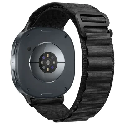 Wrist Band for Samsung Galaxy Watch8 44mm / 40mm / 8 Classic 46mm Nylon Watch Strap with G Hook - Black+Black