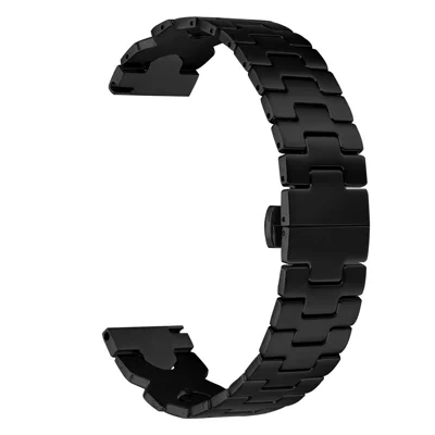 Stainless Steel Watch Band For Samsung Galaxy Watch 46mm Electroplating Strap with X-Shaped Butterfly Clasp - Black