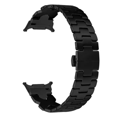 Stainless Steel Watch Band For Samsung Galaxy Watch Ultra2 47mm / Watch Ultra (2025) 47mm / Watch Ultra 47mm Electroplating Strap with X-Shaped Butterfly Clasp - Black