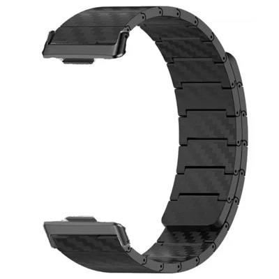 For Huawei Watch Fit 2 Carbon Fiber Watch Band Magnetic Wrist Strap - Black