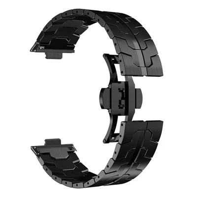 Watch Band For Huawei Watch Fit 3  /  Fit 4  /  Fit 4 Pro Split Butterfly Clasp Stainless Steel Strap - Black