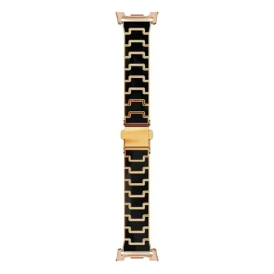 Luxury Look Watch Band For Samsung Galaxy Watch8 44mm / 40mm / 8 Classic 46mm Electroplating PC Wrist Strap with Stainless Steel Buckle - Black