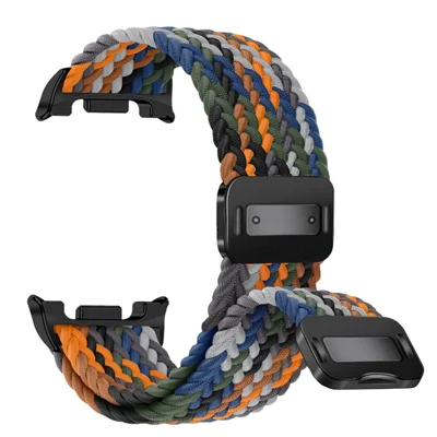 Magnetic Nylon Watch Band for Samsung Galaxy Watch9 40mm / 44mm / Watch8 44mm / 40mm / 8 Classic 46mm Breathable Adjustable Wrist Strap - Camo Colorful