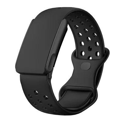 For WHOOP 5.0 LIFE MG Dual Color Silicone Watch Band Figure 8 Buckle Adjustable Strap Metal Clasp - Black
