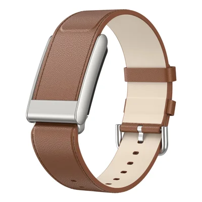 For WHOOP 5.0 Leather Strap with Pin Buckle Adjustable Wrist Size Watch Band - Brown