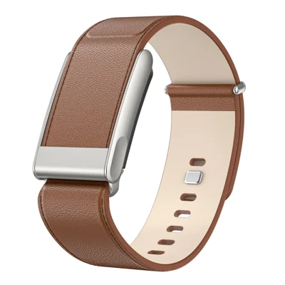 For WHOOP 5.0 LIFE MG Leather Watch Band with Button Buckle Fitness Tracker Adjustable Strap - Brown
