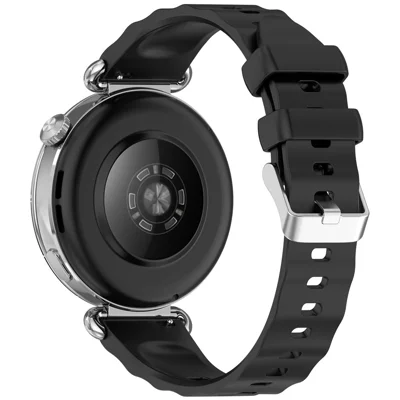 For Huawei Watch GT 6 41mm / GT 5 Pro 42mm Watch Band Soft Silicone Strap with Quick Release Spring Bars - Black