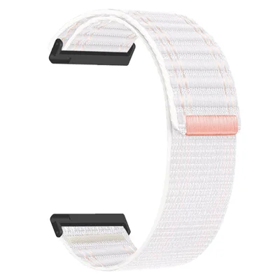 24mm Wave Pattern Watch Band for Coros Nomad  /  Suunto Spartan Sport Wrist HR Baro  /  Suunto 7  /  9  /  D5i  /  Traverse Replacement Nylon Strap - White  /  Pink