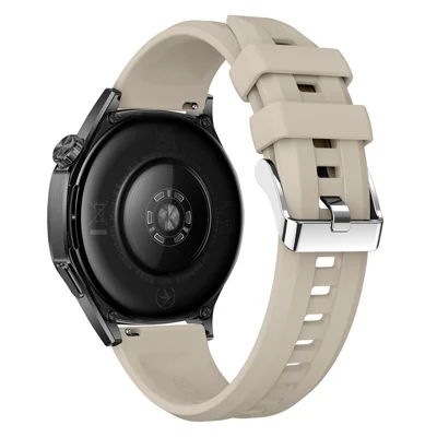 22mm Silicone Strap with Silver Buckle for Huawei Watch GT 6 / 5 / 4 46mm / Samsung Galaxy Watch3 45mm Vertical Striped Design Watch Band - Grey