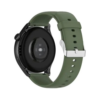 For Realme Watch 3 / Huawei Watch 3 / 3 Pro Watch Band 22mm Sporty Silicone Strap - Dark Green