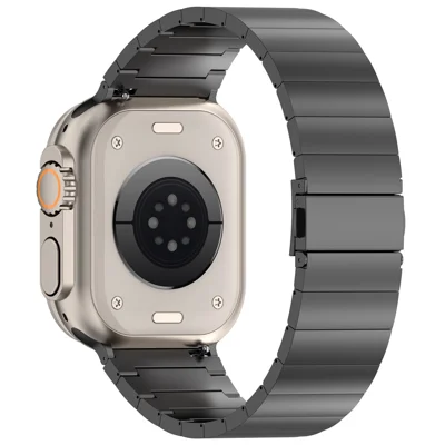 Watch Band For Apple Watch Series 12 11 10 42mm / 9 8 7 41mm / SE3 SE2 SE 6 5 4 40mm / 3 2 1 38mm , 1-Bead Titanium Alloy Quick Release Titanium Alloy Strap - Black