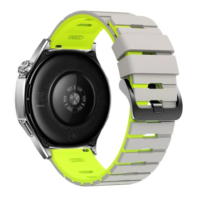 22mm Watch Band For Garmin Forerunner 570 47mm  /  Forerunner 970  /  265  /  255  /  745 Piano Pattern Two Tone Silicone Strap - Starlight  /  Green