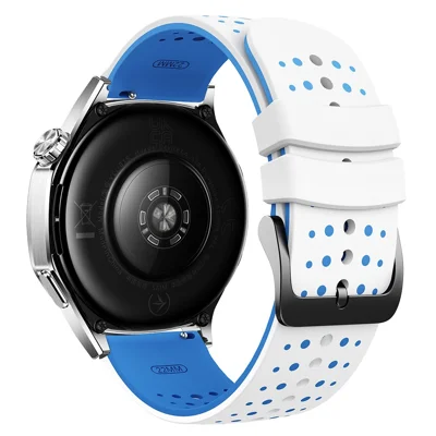22mm Watch Band For Garmin Forerunner 570 47mm  /  Forerunner 970  /  265  /  255  /  745 Starry Sky Design Dual Color Silicone Strap - White  /  Blue