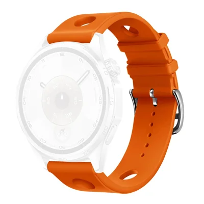 20mm Silikonarmband für Huawei Watch GT 3 42mm / Samsung Galaxy Watch7 40mm / 44mm Lochdesign Armband mit Stiftschnalle - Orange