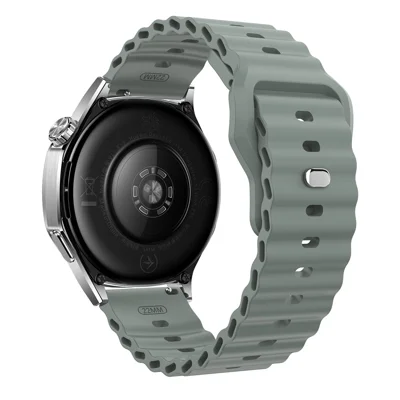 22mm Silicone Watch Band for Huawei Watch GT 6 46mm  /  GT 5 46mm  /  GT 5 Pro 46mm Ocean Wave Wrist Strap - Dark Grey