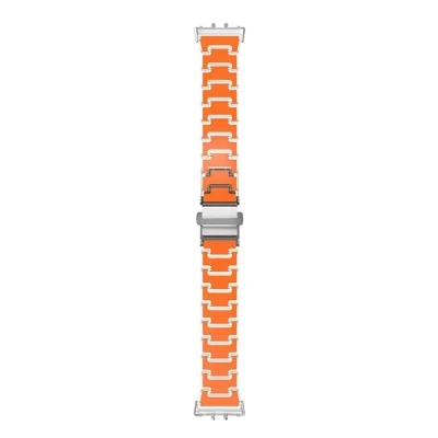 Lucky Color Design Watch Band for Samsung Galaxy Fit3 Replacement PC Strap with Stainless Steel Buckle - Orange