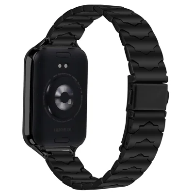 Bat Design Black Watch Strap for Xiaomi Smart Band 10 Pro / 9 Pro / 8 Pro / Redmi Watch 6 / 5 / 4 Stainless Steel Adjustable Band with Folding Clasp