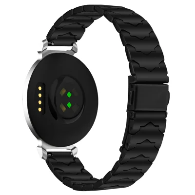 Bat Design Black Watch Strap for Garmin Lily 2 Stainless Steel Adjustable Band with Folding Clasp