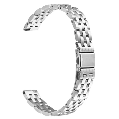 Slim 5-Bead Watch Band for Garmin Lily 2 Stainless Steel Silver Strap