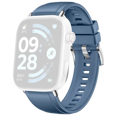 Silikonarmband für Xiaomi Redmi Watch 6 / 5 / 4 / Smart Band 9 Pro / 8 Pro Ersatzarmband mit Schnellverschluss-Knopfdesign - Blau