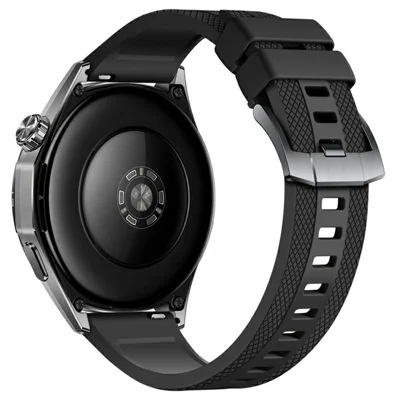 22mm Textured Fluorubber Strap for Huawei Watch GT 6  /  5 Pro  /  5 46mm Replacement Watch Band - Black